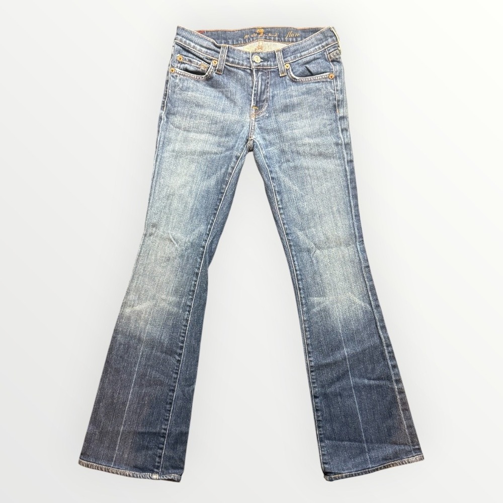 7 For All Mankind Flare Jeans Medium Wash Blue Denim U076080U-080U Size 25